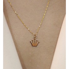 Diamine 14 Ayar Altın Taç Kolye