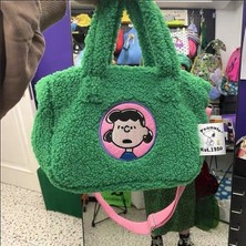Beautifyy Snoopy Çanta Peluş Karikatür Kuzu Yün Büyük Kapasiteli Sevimli Çanta Omuz Crossbody Çanta Kadınlar Için (Yurt Dışından)