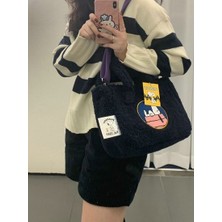 Beautifyy Snoopy Çanta Peluş Karikatür Kuzu Yün Büyük Kapasiteli Sevimli Çanta Omuz Crossbody Çanta Kadınlar Için (Yurt Dışından)
