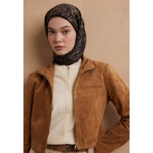 Fresh Fressıa Desen Pamuk Ipek Eşarp Kahve