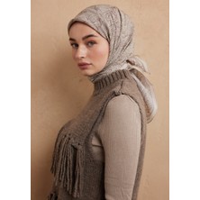 Fresh Reına Desen Pamuk Ipek Eşarp Bej