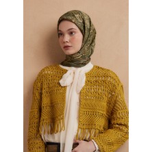 Fresh Haki Amora Desen Pamuk İpek Eşarp