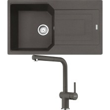 Franke Ubg 611-86 Granit Slate Grey Evye, Active Plus Doccia Slate Grey Armatür