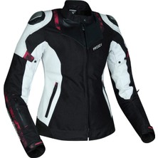 W51A Rose Kadın 4 Mevsim Motosiklet Montu Beyaz