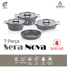 Amboss Sera Nova 7 Parça Seramik Tencere Tava Seti Gri