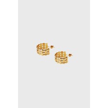 Glare Jewellery Corps Model Altın Kaplama Küpe