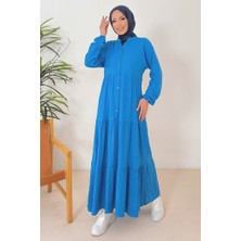 İlkimay.com Selur V Yaka Elbise 1360 - Indigo