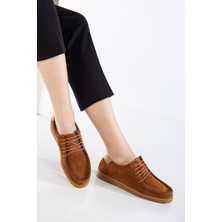 Analin Shoes Kadın  Deri Casual Bağcıklı Ayakkabı - Taba Süet