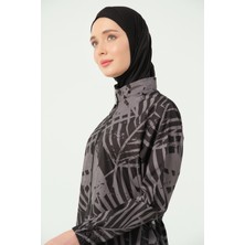 Gold Desenli Uzun Battal Tesettür Mayo