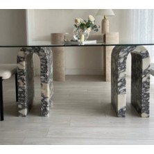 Menuncam- Menekşe Mermer Yemek Masası