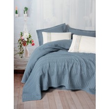 Cotton Box Aura Tek Kişilik Pike Takımı Pebble Indigo