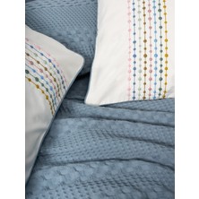 Cotton Box Aura Tek Kişilik Pike Takımı Pebble Indigo