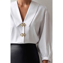 Trend Aksesuar Dört Yapraklı Geometrik Klipsli Düğme Aksesuarı 1 Çift