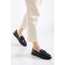 Analin Shoes Kadın  Deri Günlük Rahat Ayakkabı - Siyah