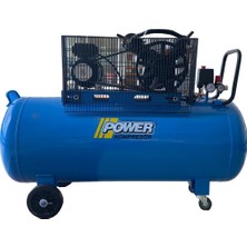 Power 200 Lt Döküm Kafalı Yağlı Pistonlu Kompresör 220 V monofaze 3 Hp, 2 Piston, 8 Bar Tekerli