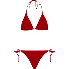 Aquella Bürümcük Kırmızı Üçgen Bikini Takım