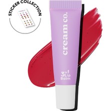 Cream Co. 3in1 Lip Balm 404 | Nemlendirici Parlatıcı Dudak Bakım | Kırmızı Çilek | Hyaluronik Asit Seramid