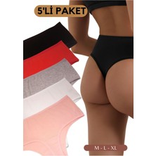 Red İç Giyim Easy Cotton Trim Highrise Yüksek Bel Tanga 5'li Paket