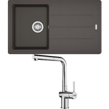 Franke Bfg 611 Granit Slate Grey Evye, Active Plus Doccia Krom Spiralli Armatür Seti