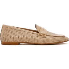 Derimod Kadın Bej Deri Loafer 25SFD160518