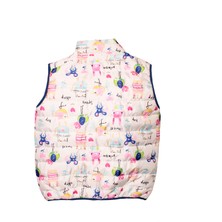 Mommo Kids Çocuk Beyaz Kedi Baskılı Fermuarlı Şişme Yelek