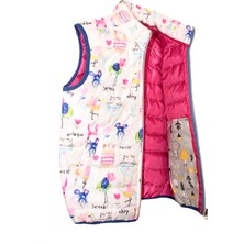 Mommo Kids Çocuk Beyaz Kedi Baskılı Fermuarlı Şişme Yelek