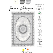 Aatoliarugs Parma Antrasit Halı Gri Halı Göbekli Desen Yumuşak Antialerjik Mikrofiber Polyester Salon Halısı Tozuyok Halı