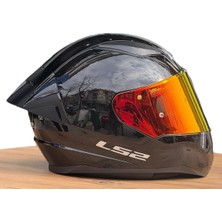 Ls2 Rapıd 2 Race Parlak Siyah Kapalı Motosiklet Kaskı Kırmızı Camlı