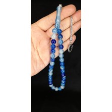 Anemore Collection Sevgiliye Özel Hediye Kedigözü Tesbih Mavi Renkli Küre Kesim H-1333.