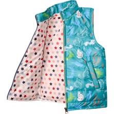 Mommo Kids Çocuk Yeşil Dinolu Fermuarlı Şişme Yelek
