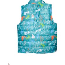 Mommo Kids Çocuk Yeşil Dinolu Fermuarlı Şişme Yelek