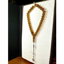 Anemore Collection Sevgiliye Özel Hediye Sıkma Çubuk Kehribar Tesbih Küre Kesim Sarı Renkli H-1168.