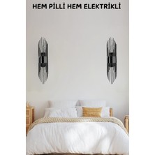 Nazarium 1 Adet- Merdiven Siyah Pilli Aplik,led Ampüllü Tekli Duvar Apliği, Tekli Duvar Lambası, Otel Kafe Salon Ofis Için