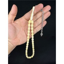 Anemore Collection BEYRUT DAMLA KEHRİBAR BEYAZ HAMUR KAPSÜL KESİM 12MMx8MM T-673