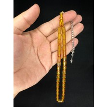 Anemore Collection Ateş Kehribar Tesbih Sarı Renkli Kesme Kesim 10,5mmx6,5mm T-659
