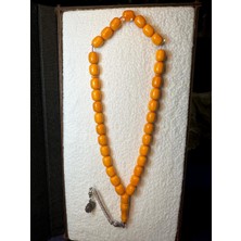 Anemore Collection Sevgiliye Özel Hediye Sıkma Çubuk Kehribar Tesbih Kapsül Kesim Sarı Renk H-1142.
