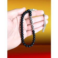 Anemore Collection Gençal İsmine Özel Tesbih Kişiselleştirilebilir Hediye Küre Kesim Mat Siyah Tespih İ-521