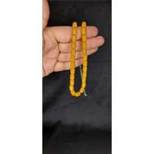 Anemore Collection Sevgiliye Özel Hediye Çubuk Kehribar Tesbih Kapsül Kesim Sarı Renk H-1350.
