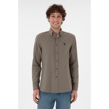 U.S. Polo Assn. Erkek Vizon Uzun Kollu Basic Gömlek 50306338-VR052
