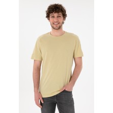U.S. Polo Assn. Erkek Regular Fit Bisiklet Yaka Açık Haki Basic Tişört 50305985-VR183