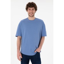 U.S. Polo Assn. Erkek Long Fit Bisiklet Yaka Koyu Mavi Basic Tişört 50305988-VR032
