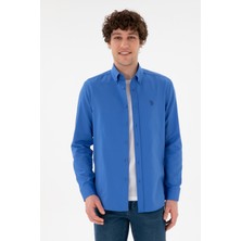 U.S. Polo Assn. Erkek İndigo Uzun Kollu Basic Gömlek 50306338-VR028