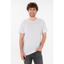 U.S. Polo Assn. Erkek Regular Fit Bisiklet Yaka Beyaz Basic Tişört 50305985-VR013