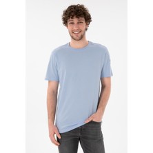 U.S. Polo Assn. Erkek Regular Fit Bisiklet Yaka Açık Mavi Basic Tişört 50305985-VR003
