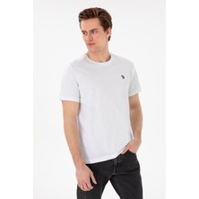 U.S. Polo Assn. Erkek Regular Fit Bisiklet Yaka Beyaz Basic Tişört 50298035-VR013