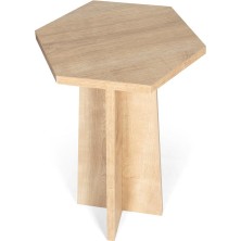 Özel Yapım Hexa Altıgen 3lü Zigon Sehpa, Mantar Sehpa, Şık, Modern (Safir Meşe)