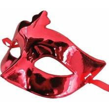 Kırmızı Renk Parlak Balo Maskesi