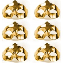 Altın Metalize Renk Düz Balo Parti Maskesi