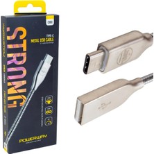 Powerway CX03 USB Type-C Metal Hızlı Data ve Şarj Kablosu 3.0