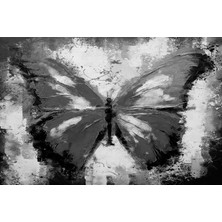 Aden Dekoratif Kelebek Siyah Kanvas Tablo